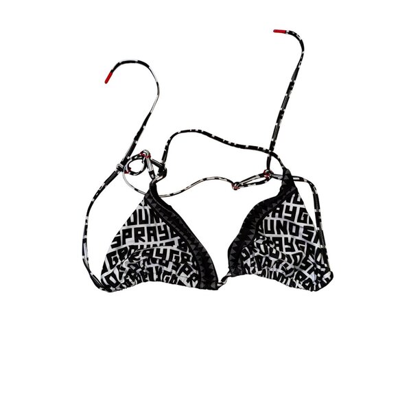Sprayground Limited Edition Black & White Bikini Set XL Bottom Large Top Sexy - Picture 5 of 8